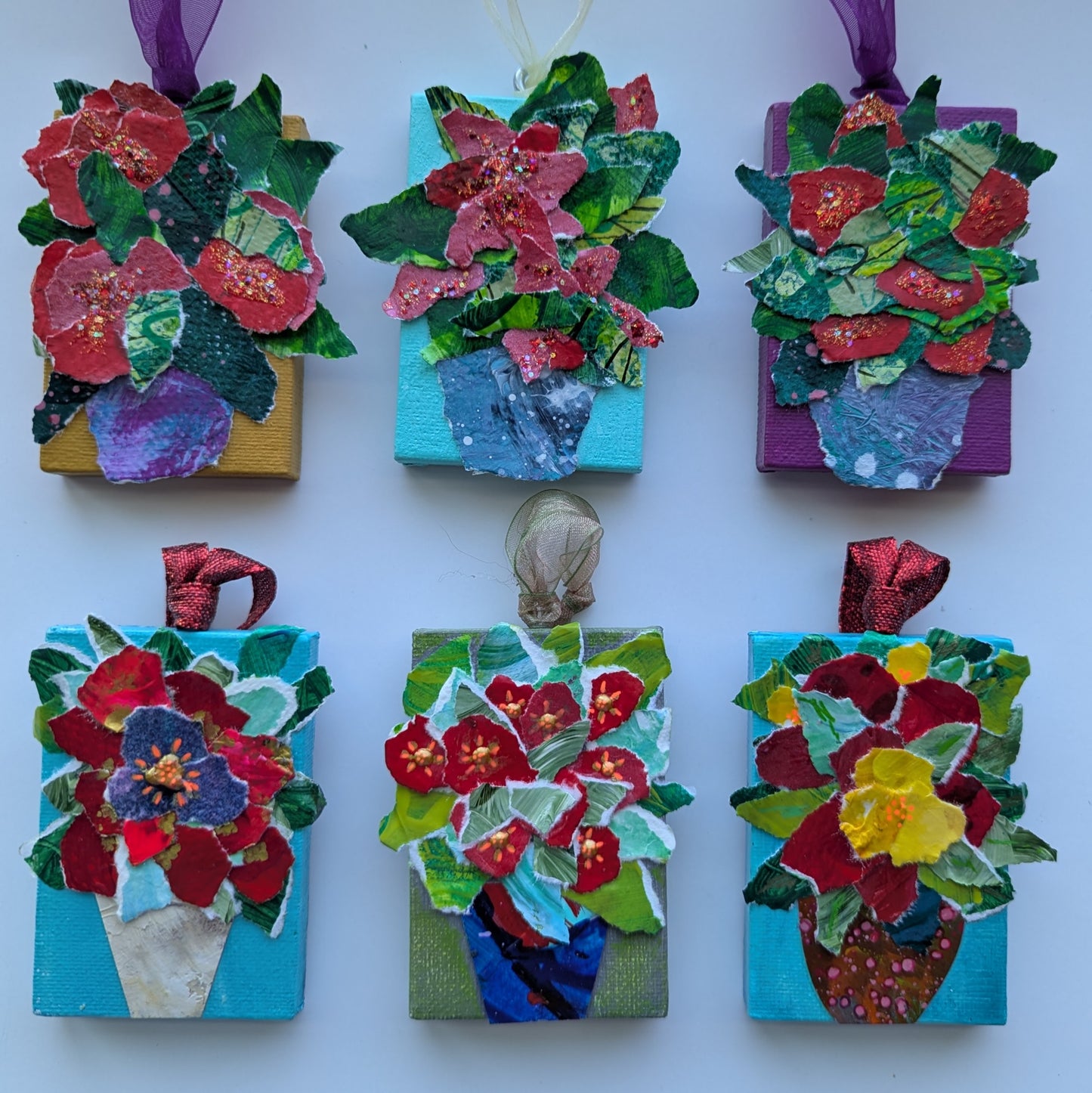 Miniature Flower Vase Christmas Ornament