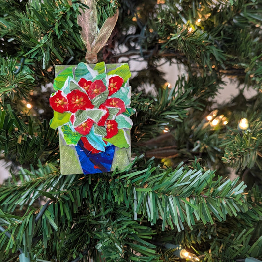 Miniature Flower Vase Christmas Ornament