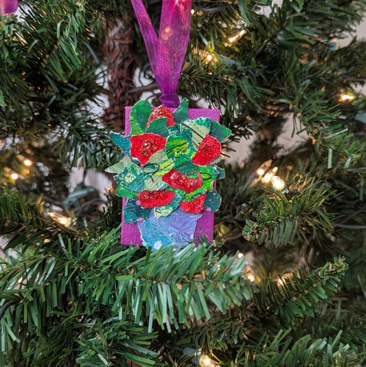 Miniature Flower Vase Christmas Ornament