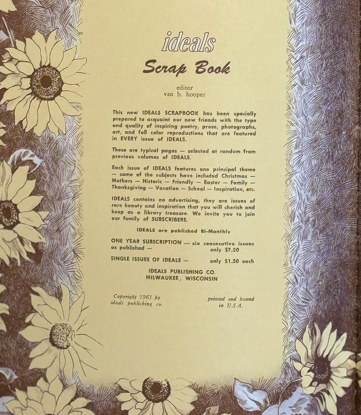 ideals Scrap Book - 1961 Vintage Hardback Edition