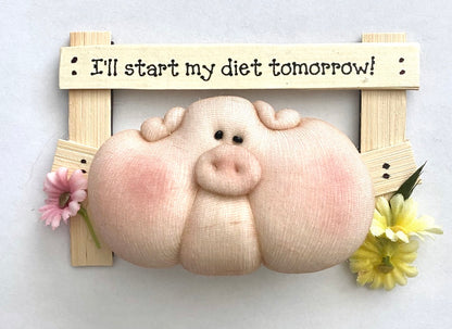 Diet Piggy Fridge Magnets