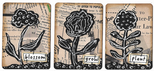 "Bloom & Grow" Artist Trading Card Trio #6