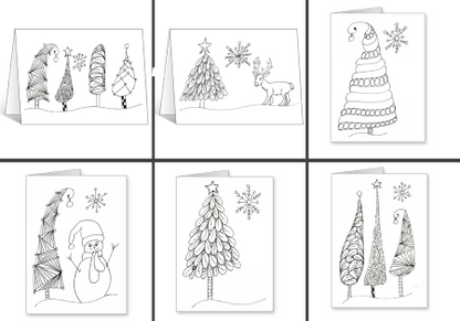 6 Color Your Own Christmas Cards With Greetings