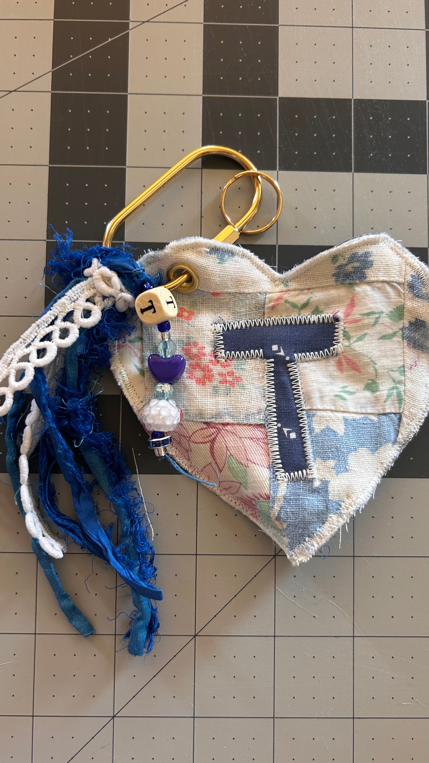 Heart Initial Bag Tag