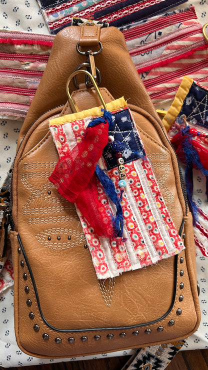 American Flag Bag Tag