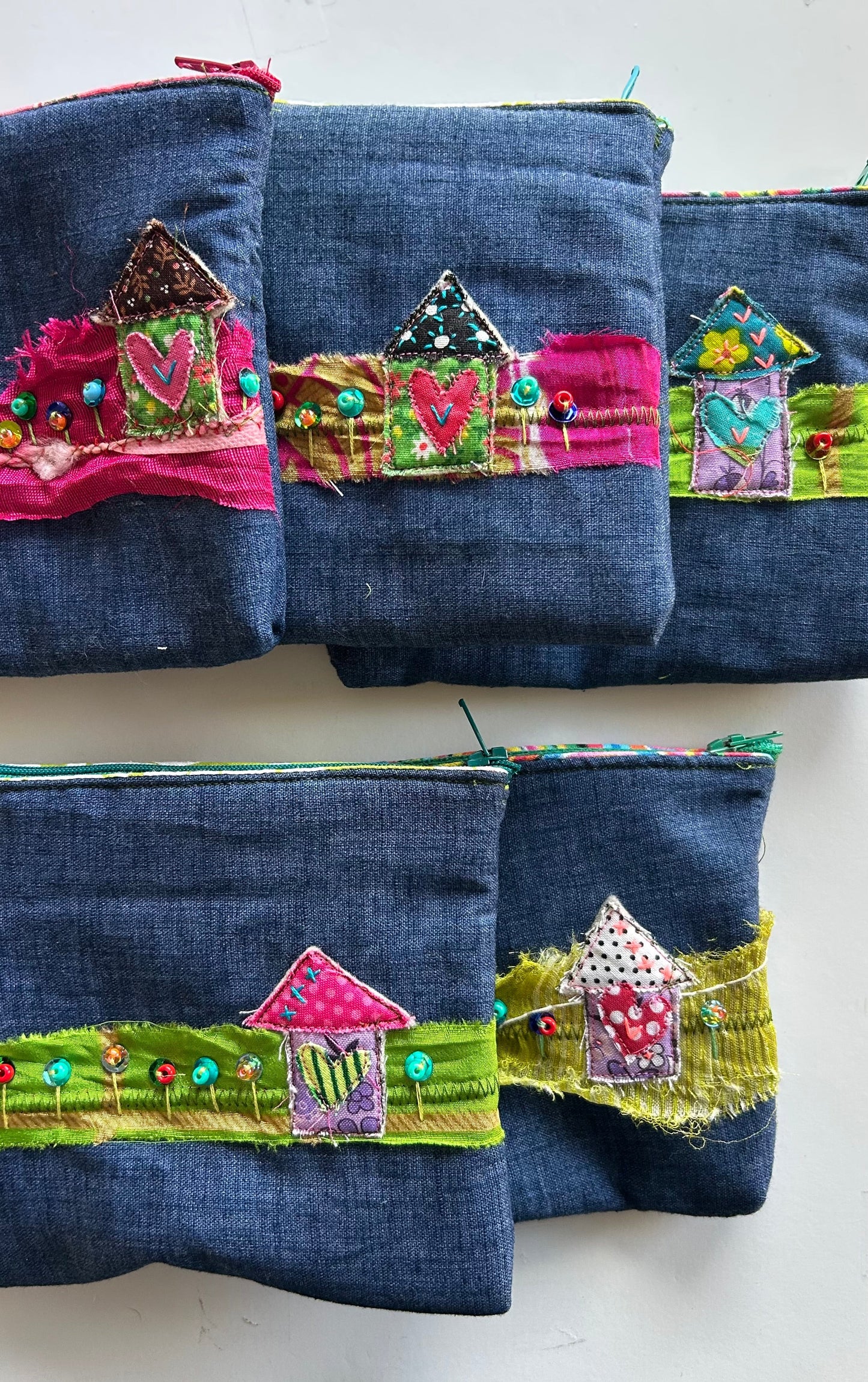 Denim House Zipper Pouch