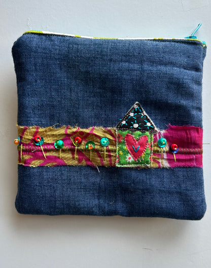 Denim House Zipper Pouch