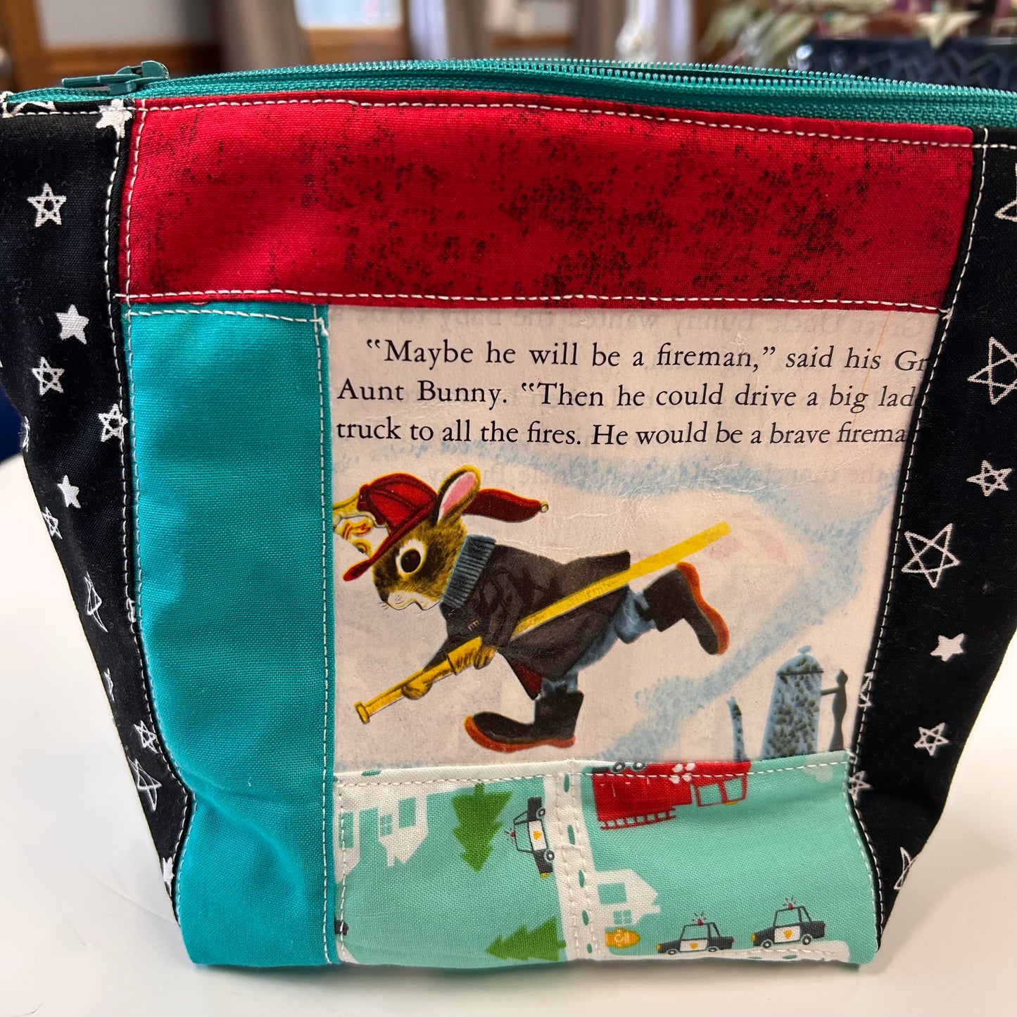 Golden Book Zipper Pouch — Fireman (One of a Kind)