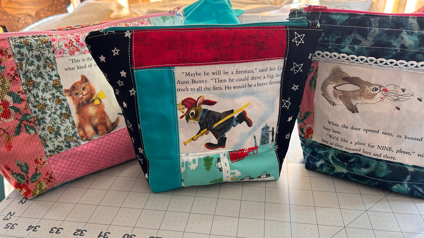 Golden Book Zipper Pouch — Fireman (One of a Kind)