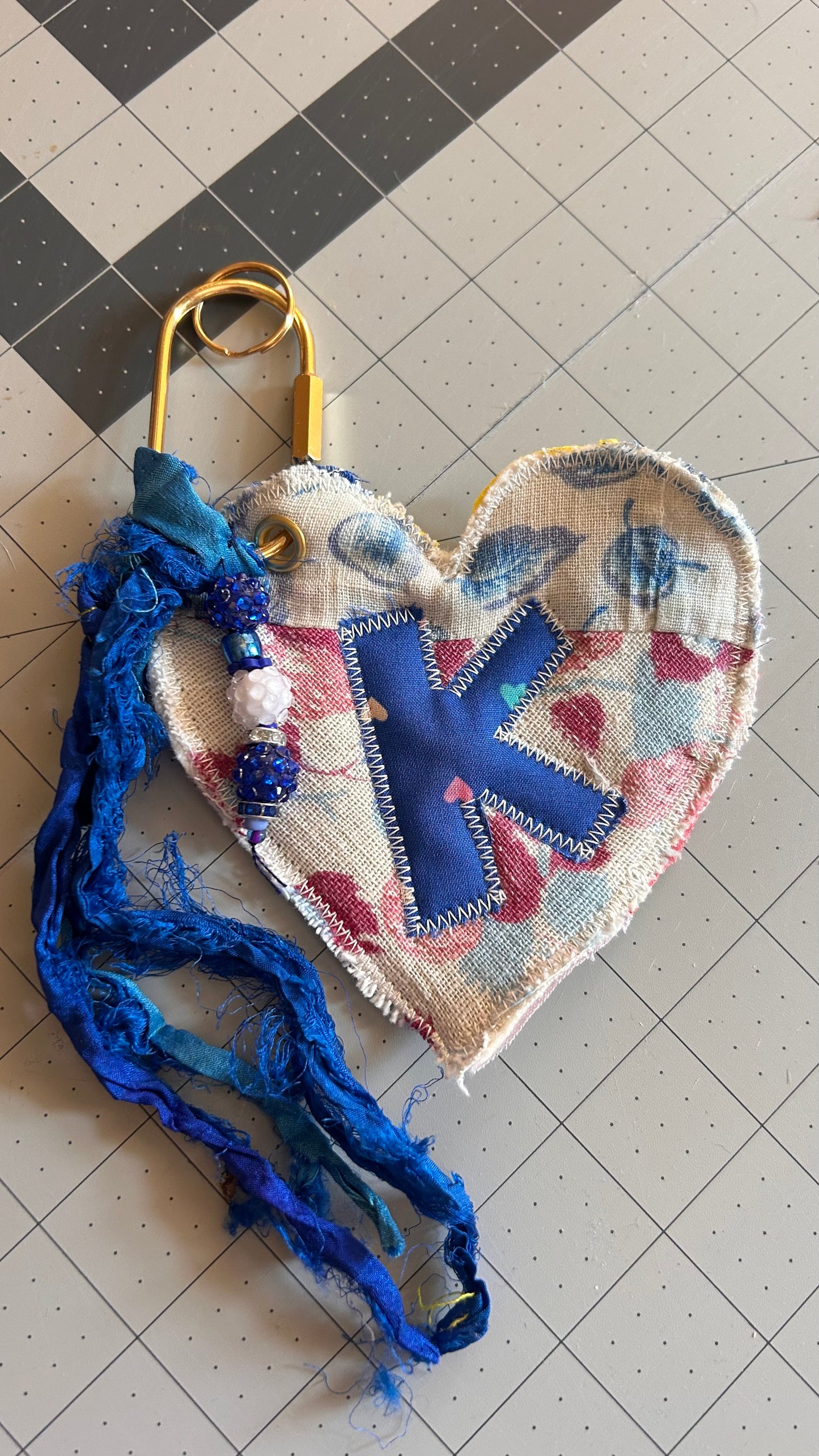 Heart Initial Bag Tag