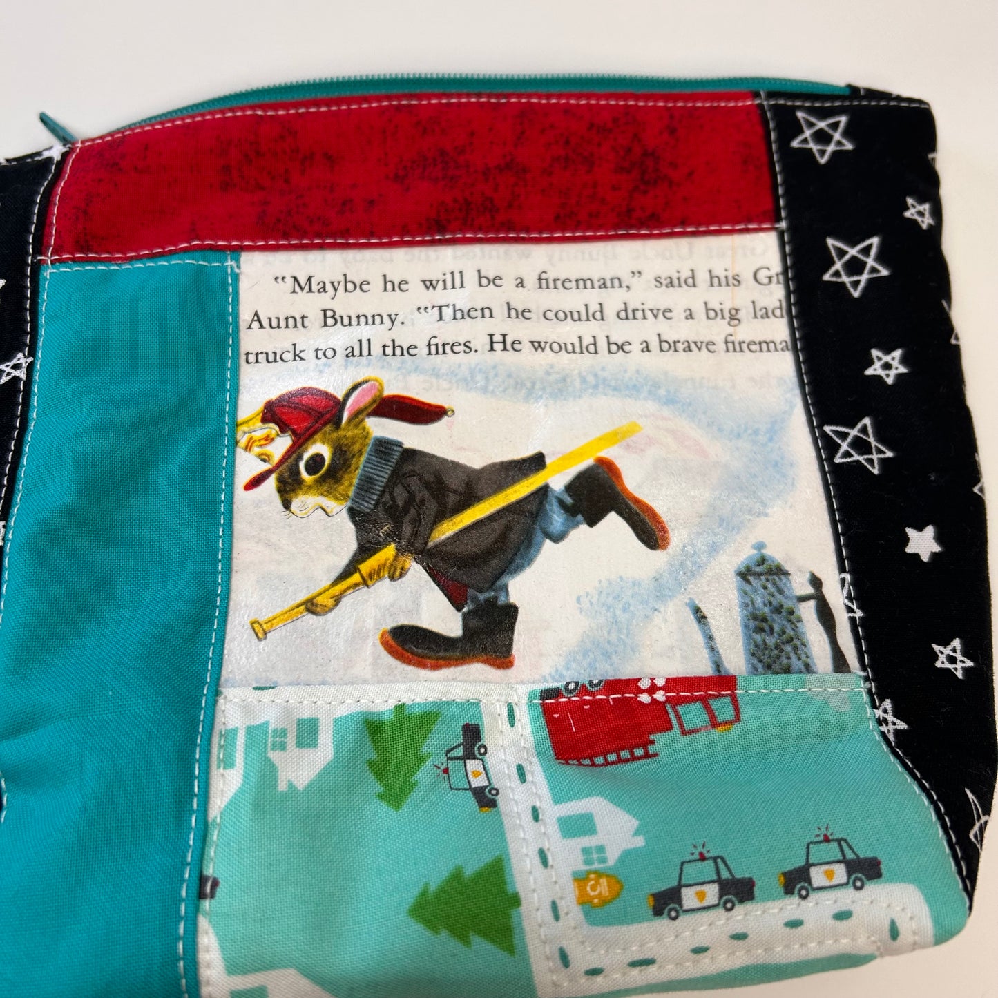 Golden Book Zipper Pouch — Fireman (One of a Kind)