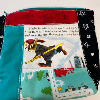 Golden Book Zipper Pouch — Fireman (One of a Kind)