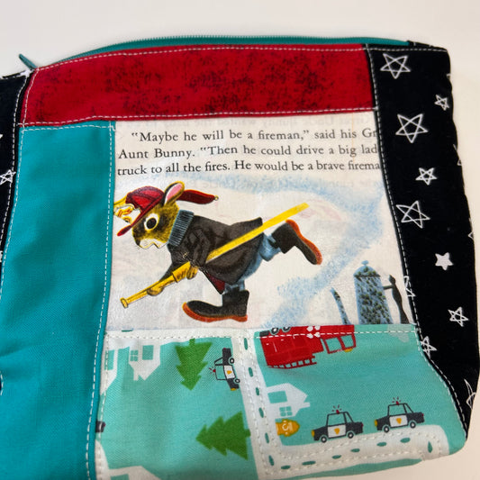 Golden Book Zipper Pouch — Fireman (One of a Kind)