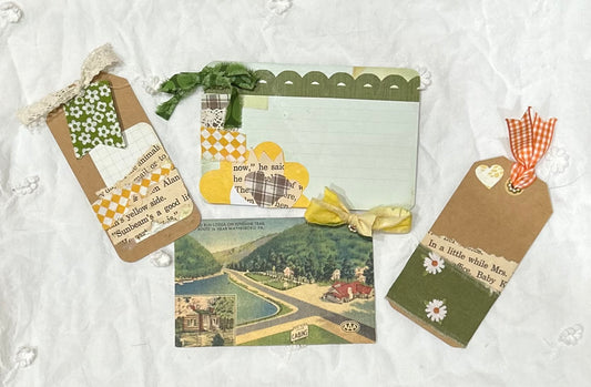 ~Vintage AAA Post Card with Coordinating Tags~