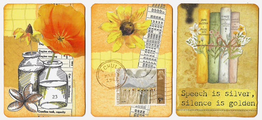 "Mellow Yellow" Artist Trading Card Trio #4